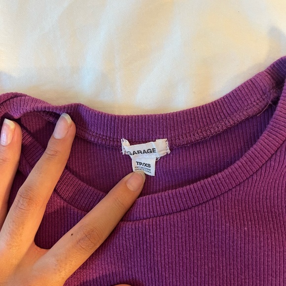 Garage Purple Cropped T-Shirt - Picture 3 of 3